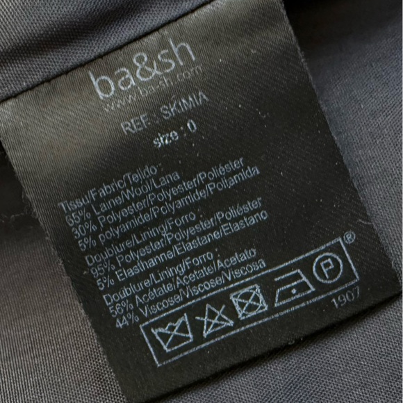 ba&sh Skimma Wool Blend Double Breasted Peacoat Jacket Navy 0 XS Oversized Boxy - Picture 12 of 16